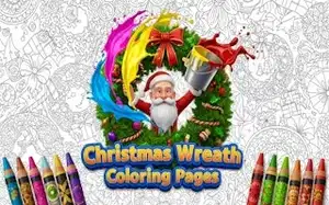 Christmas Wreath Coloring Pages