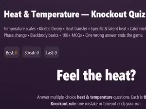 Physics: Heat Temperatuie Quiz